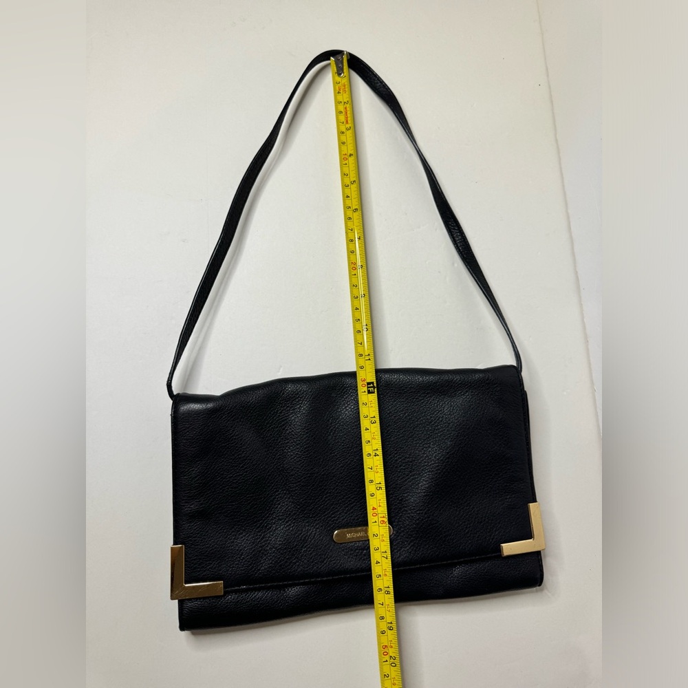 Michael Kors Beverly Oversized Clutch Black Supple Leather Convertible - Picture 6 of 10